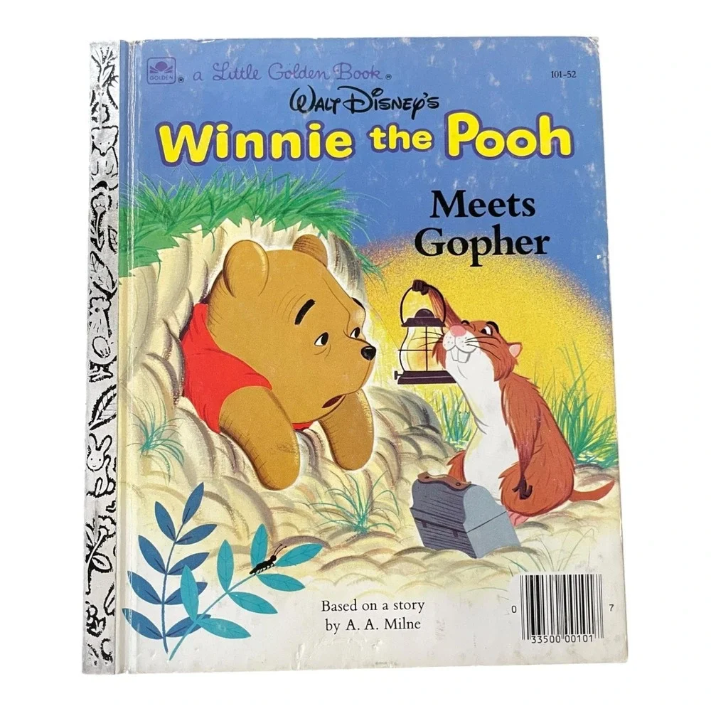 Walt Disney's Winnie the Pooh Meets Gopher Little Golden Book 1965 Vintage